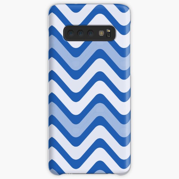 White, Dark Blue and Light Blue Wave Pattern Samsung Galaxy Snap Case