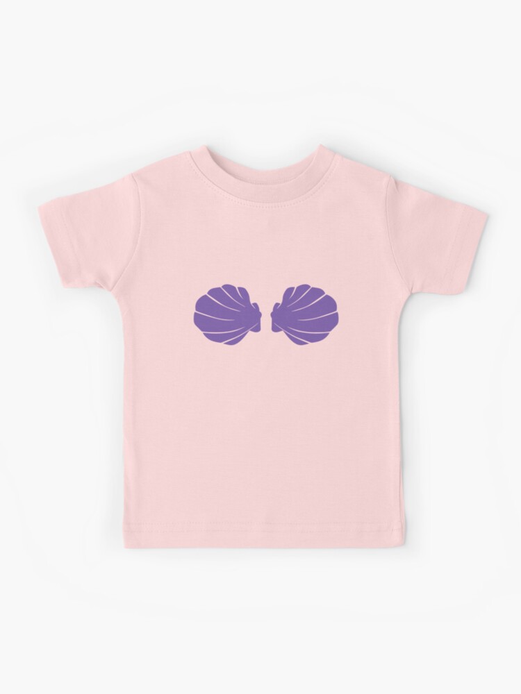 Purple Mermaid Sea Shell Bra Unisex Casual Crew Graphic T-Shirt