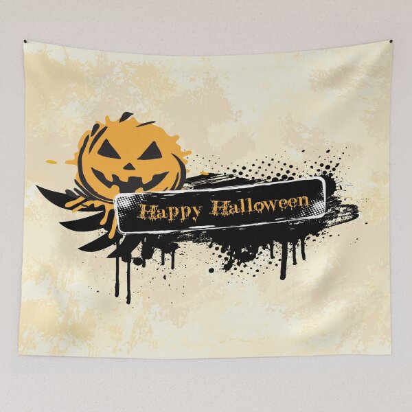 Item preview, Happy Halloween Spooky Pumpkin designed and sold by leen12 Art Designs Prints.