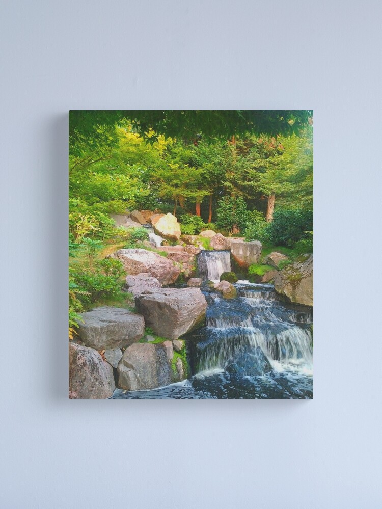 Thumbnail 2 of 3, Canvas Print, Japanese Waterfall designed and sold by TalBright.