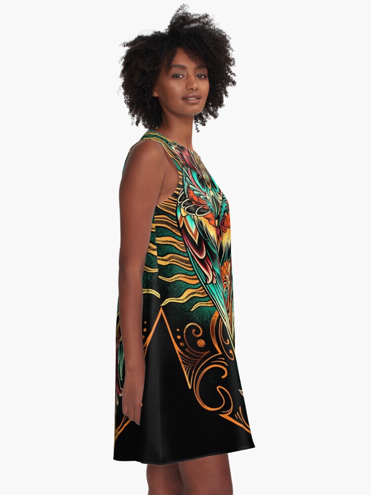 Alternate view of Owl - The Watcher A-Line Dress