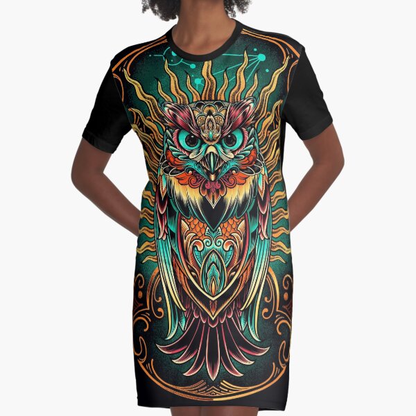Owl - The Watcher Graphic T-Shirt Dress