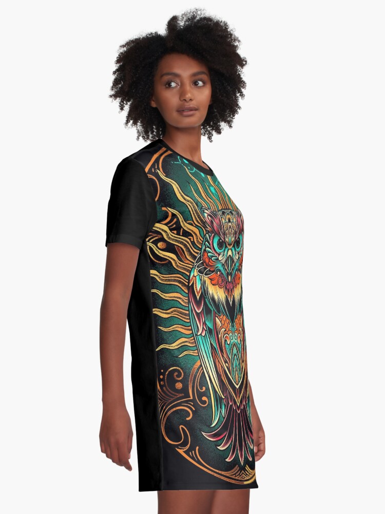 Alternate view of Owl - The Watcher Graphic T-Shirt Dress