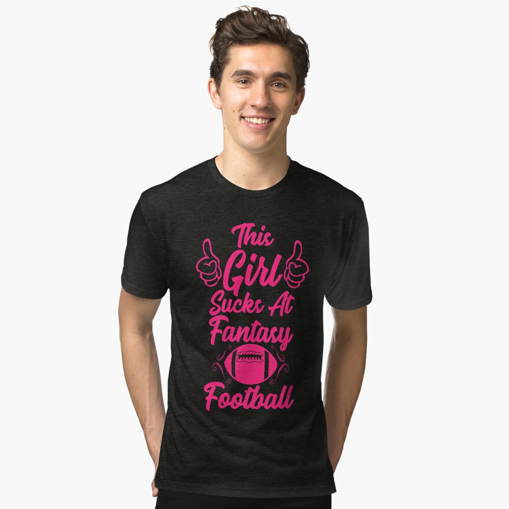 Football Girlfriend Black Womens Tri-Blend T-Shirt - Size Medium