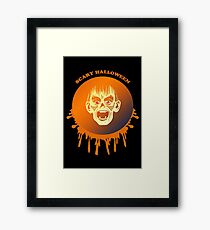 halloween red moon monster Framed Print