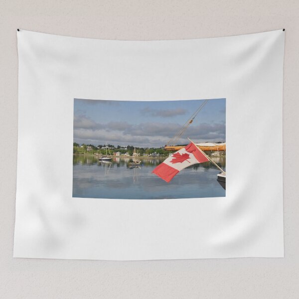 Item preview, Proud Flag of Canada flying over Lunenburg, Nova Scotia designed and sold by 2CrabbySisters.
