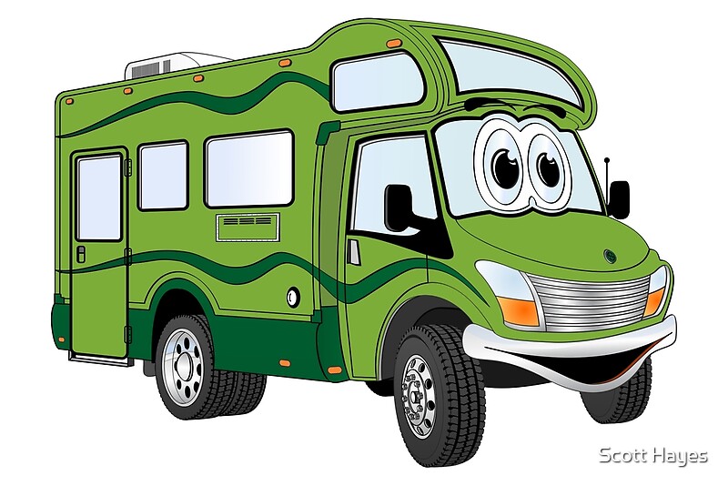 "All Green Camper Cartoon" by Scott Hayes | Redbubble