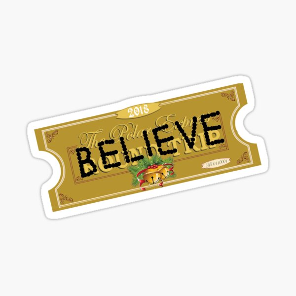 1 Roll Gold Believe Ticket North Pole Train Stickers 