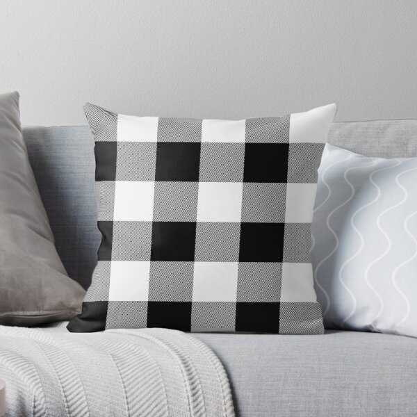 Black and white plaid sales outdoor pillows