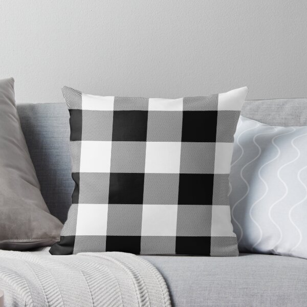 Item preview, Buffalo Check Black And White Plaid Wide Stripes designed and sold by rewstudio.