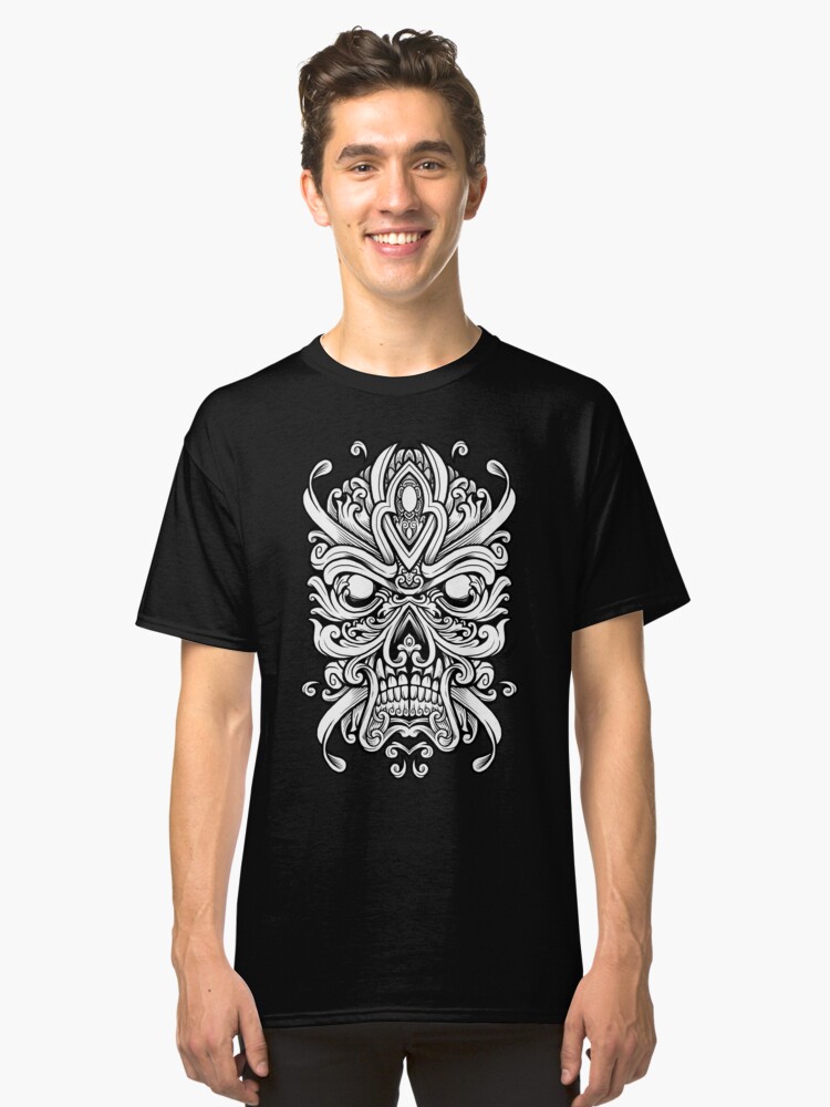 Alternate view of Ornate Skully Mask Classic T-Shirt