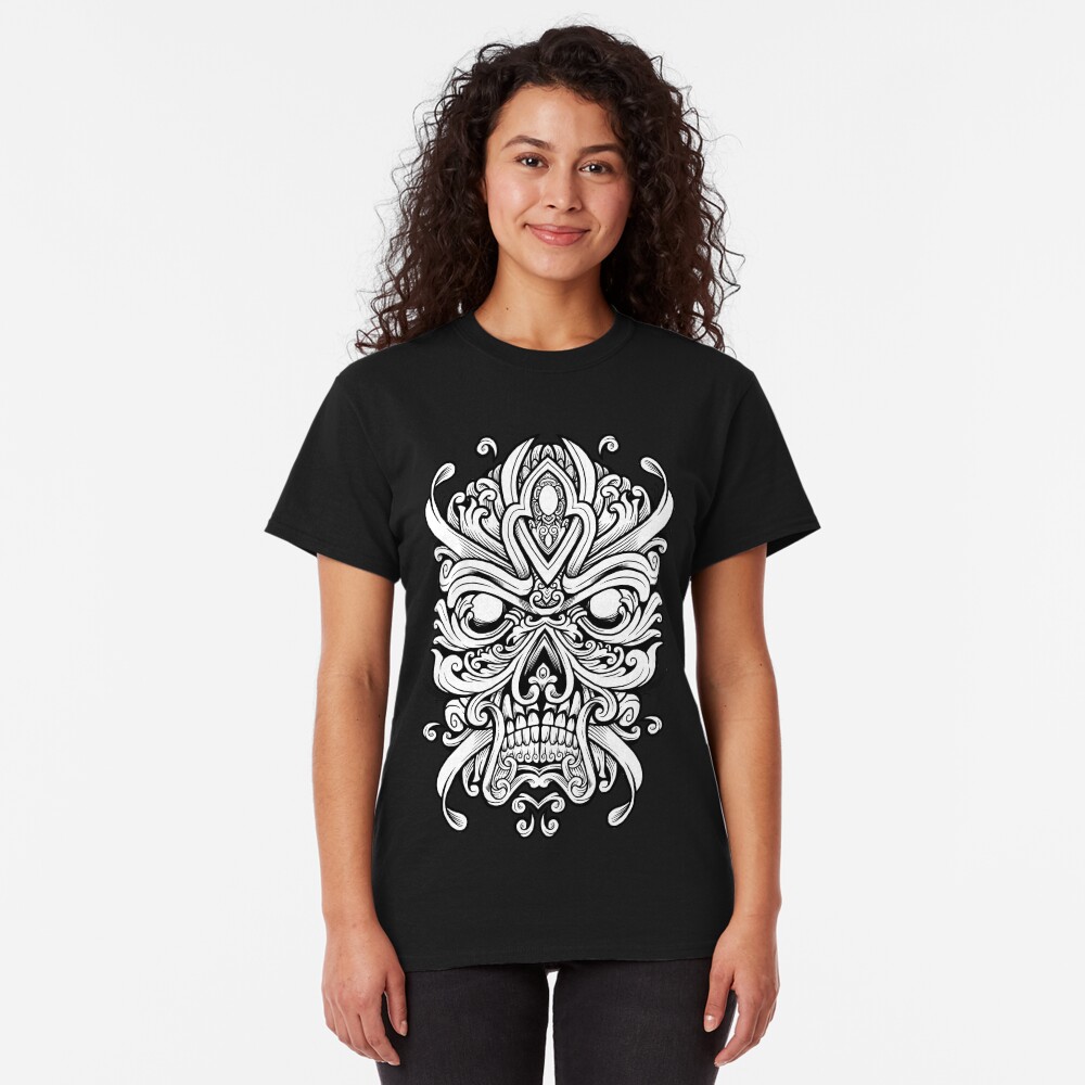Ornate Skully Mask Classic T-Shirt