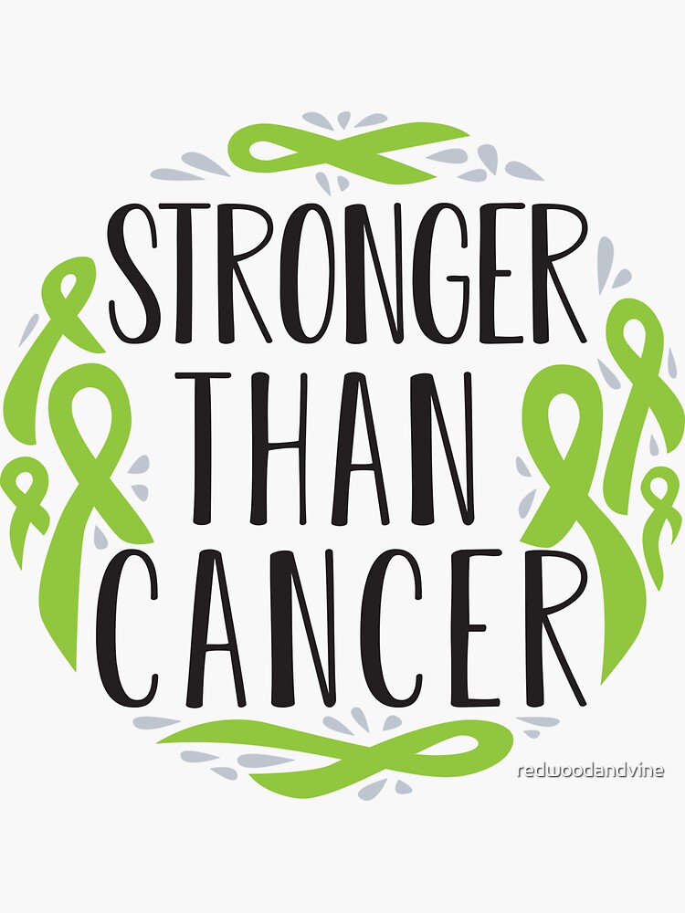 "Stronger Than Cancer | Lime Green Ribbon Lymphoma Survivor " Sticker ...