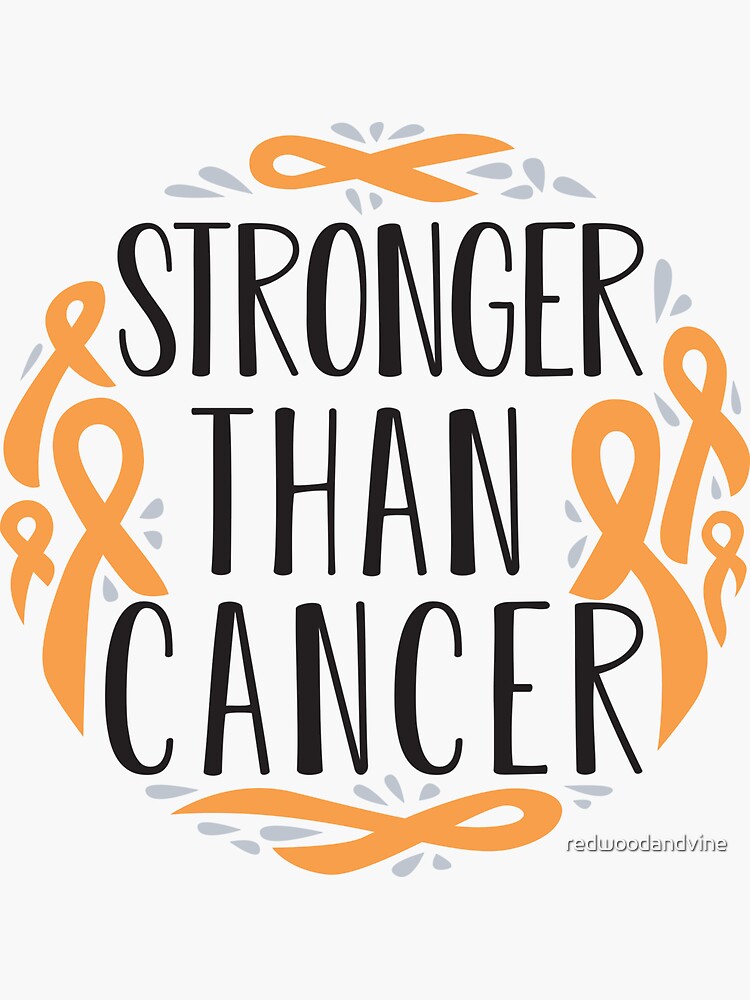 Stronger Than Cancer Orange Ribbon Leukemia Survivor Sticker For