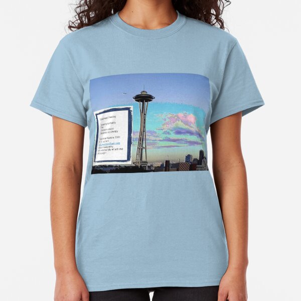 Space Needle Skyline Clouds - Ephemeral Fleeting - Poem Classic T-Shirt