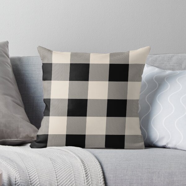 Black and white buffalo plaid 2024 throw pillows