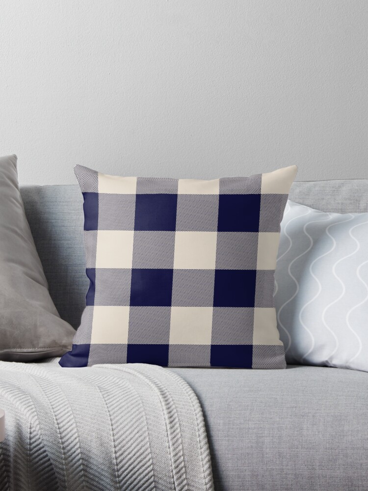 Navy buffalo plaid pillow best sale