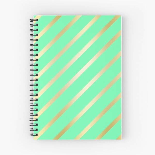 Item preview, Spearmint and Gold Diagonal Lines designed and sold by GrumpyBoobsArt.