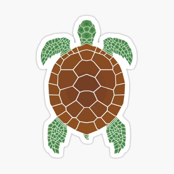 Cute Hand Painted Preppy Sea Turtle Pattern - Preppy - Sticker