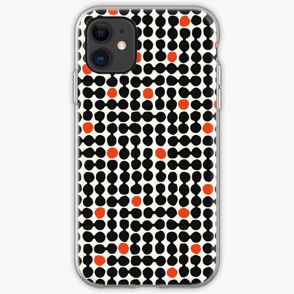 Small Pebbles: modern bauhaus in simple red, black and cream iPhone Soft Case