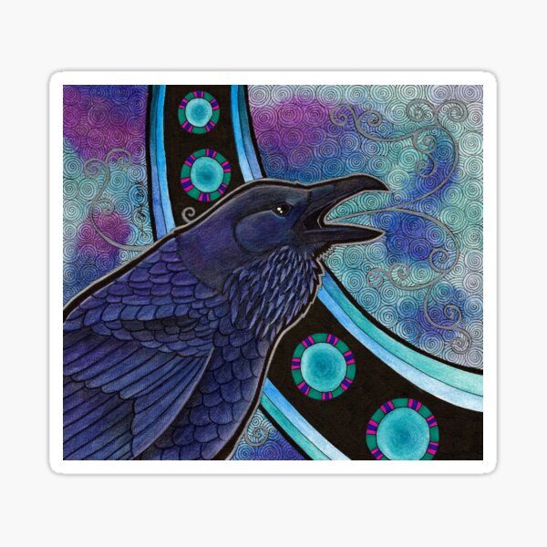 Common Raven Totem Sticker