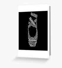 'Ballet Pointe' Cute Ballet Shoe Term Word Typography Gift Greeting Card