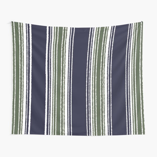 Aperçu de l'œuvre Rayures bleu marine et vert sauge créée et vendue par hellcom.