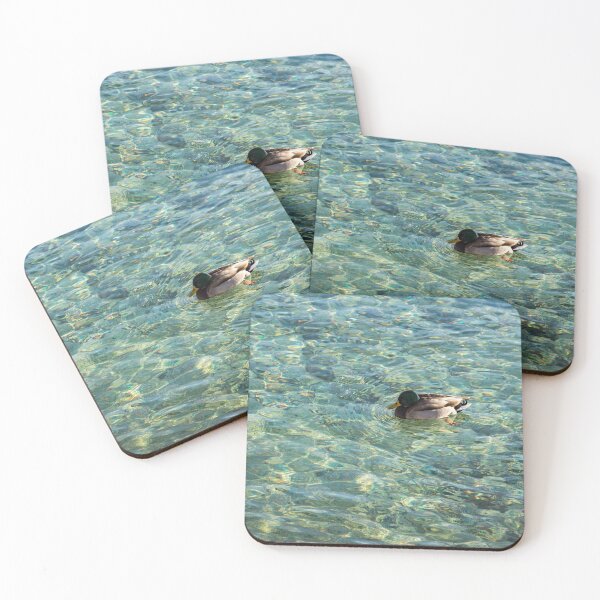 Item preview, Gliding on Rainbows - Mallard Duck on Sunshiny Lake designed and sold by Georgia Mizuleva.