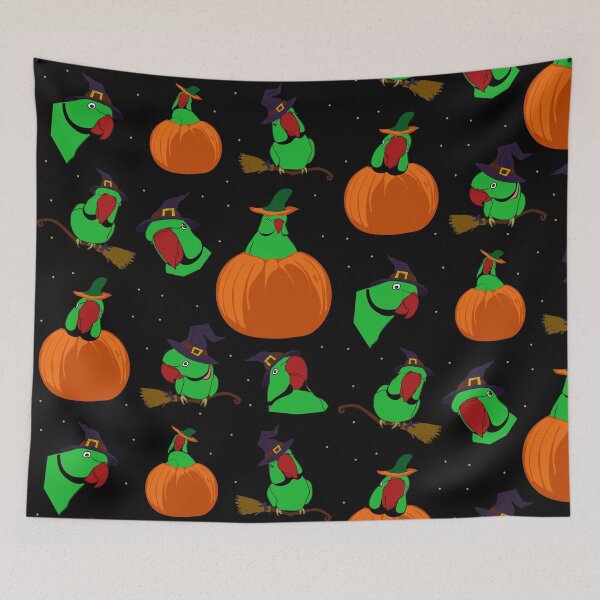 Item preview, green indian ringneck halloween pattern designed and sold by FandomizedRose.