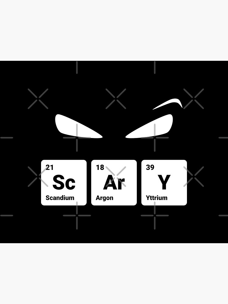Artwork view, Scary! Halloween Eyes Periodic Table Elements Scandium Argon Yttrium designed and sold by science-gifts