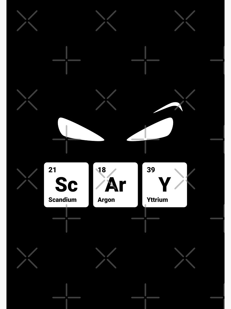 Thumbnail 3 of 3, Spiral Notebook, Scary! Halloween Eyes Periodic Table Elements Scandium Argon Yttrium designed and sold by science-gifts.