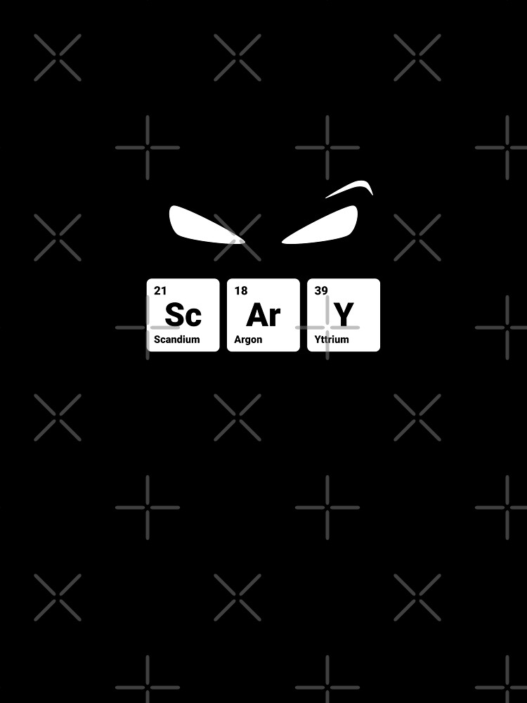Thumbnail 5 of 5, Graphic T-Shirt, Scary! Halloween Eyes Periodic Table Elements Scandium Argon Yttrium designed and sold by science-gifts.
