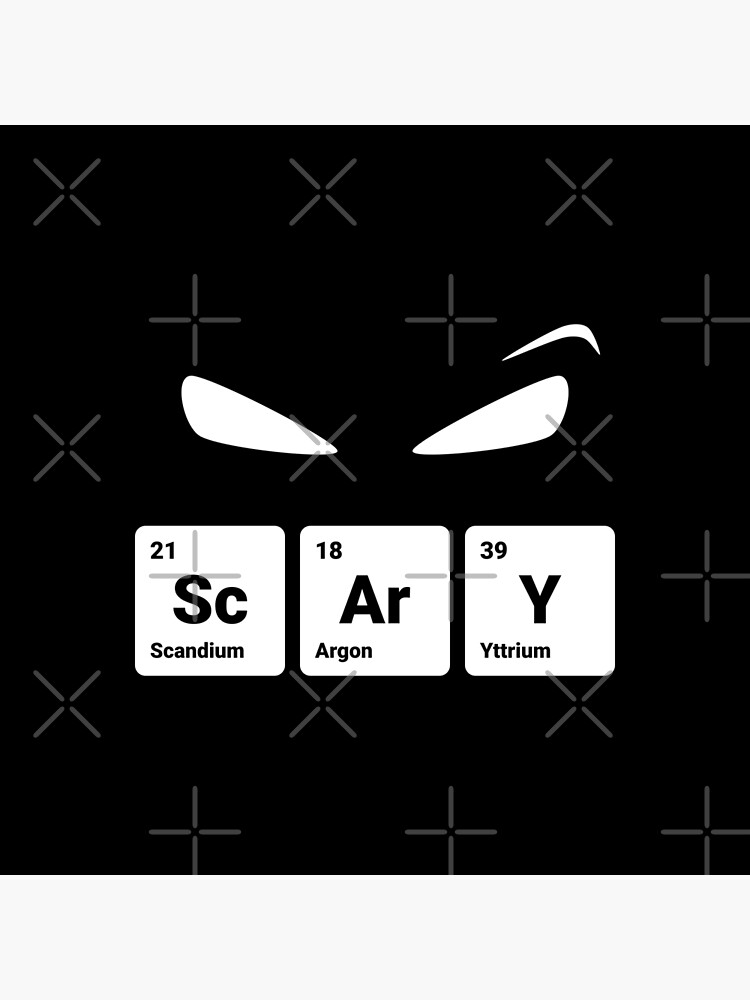 Scary! Halloween Eyes Periodic Table Elements Scandium Argon Yttrium by science-gifts
