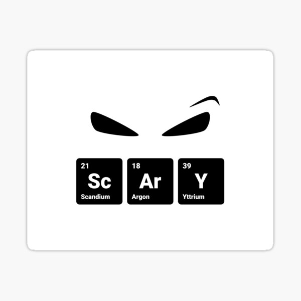 Scary! Halloween Eyes Periodic Table Elements Scandium Argon Yttrium (Inverted) Sticker