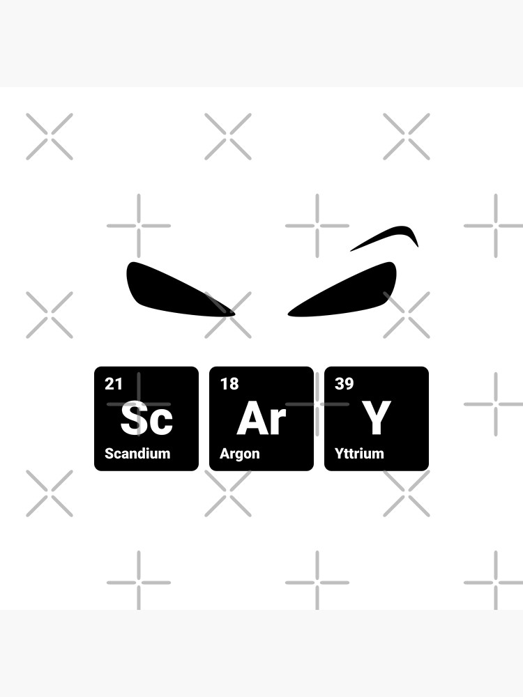 Thumbnail 3 of 3, Poster, Scary! Halloween Eyes Periodic Table Elements Scandium Argon Yttrium (Inverted) designed and sold by science-gifts.
