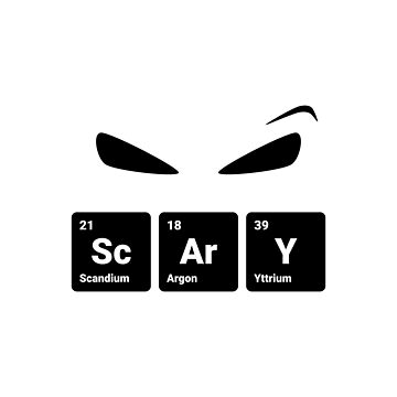 Artwork thumbnail, Scary! Halloween Eyes Periodic Table Elements Scandium Argon Yttrium (Inverted) by science-gifts