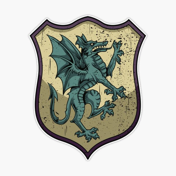 Dragon Crest Coat of Arms inspired by a Medieval Tapestry Counted