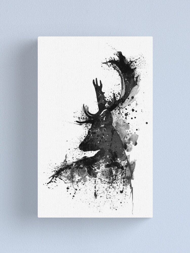 Deer print, Black & White Art Print