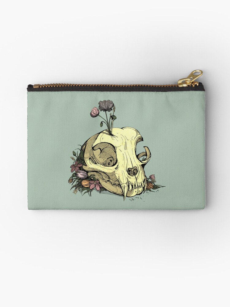 Thumbnail 1 of 4, Zipper Pouch, Little Skull Colour designed and sold by WOLFSKULLJACK.