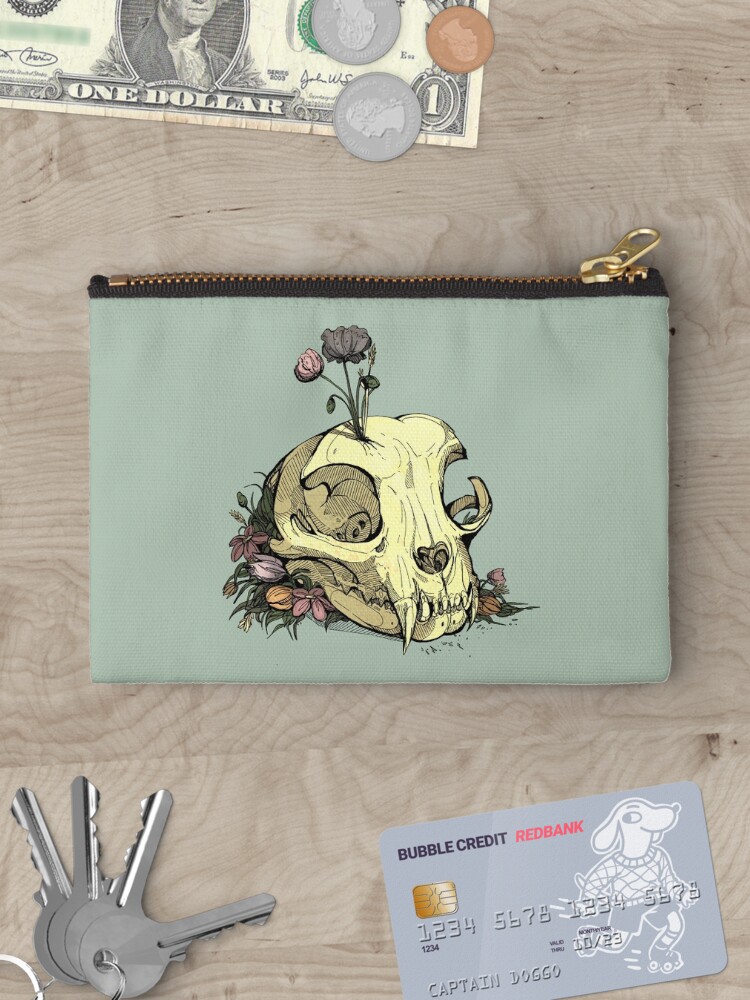 Thumbnail 3 of 4, Zipper Pouch, Little Skull Colour designed and sold by WOLFSKULLJACK.