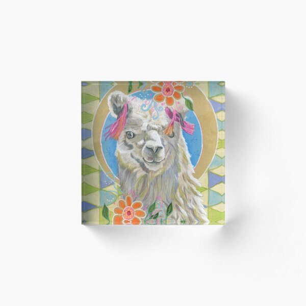 Llama Llove Acrylic Block