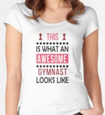 Gymnast Awesome Looks Birthday Gymnastics Christmas Funny Women's Fitted Scoop T-Shirt