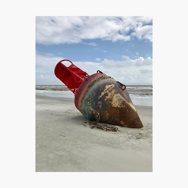 Water Marker ending up on the Sand, HHI, SC Photographic Print