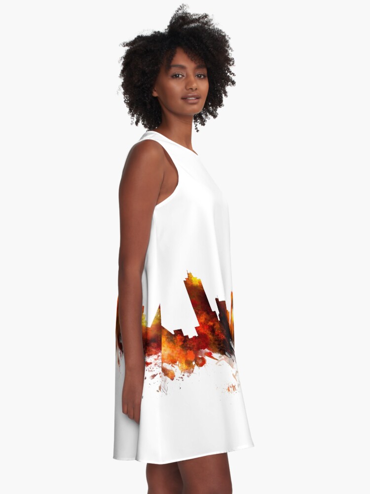 Alternate view of Memphis Tennessee Skyline A-Line Dress