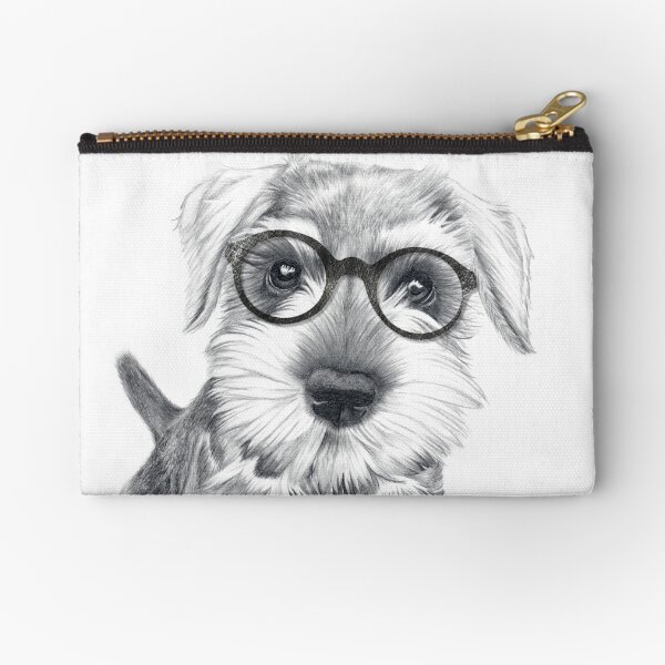 Nerdy Schnozz the Schnauzer Zipper Pouch