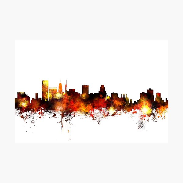 Item preview, Baltimore Maryland Skyline designed and sold by ArtPrints.