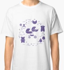 Stroller, twins, rattle, pacifier, bib, overalls. Classic T-Shirt