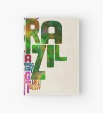 Typografie Karte von Mittel- und Südamerika Notizbuch