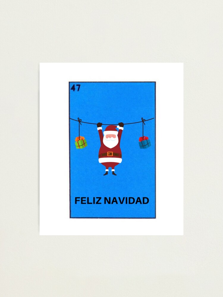 &quot;Feliz Navidad Santa Claus Mexican Loteria Bingo Card for Christmas
