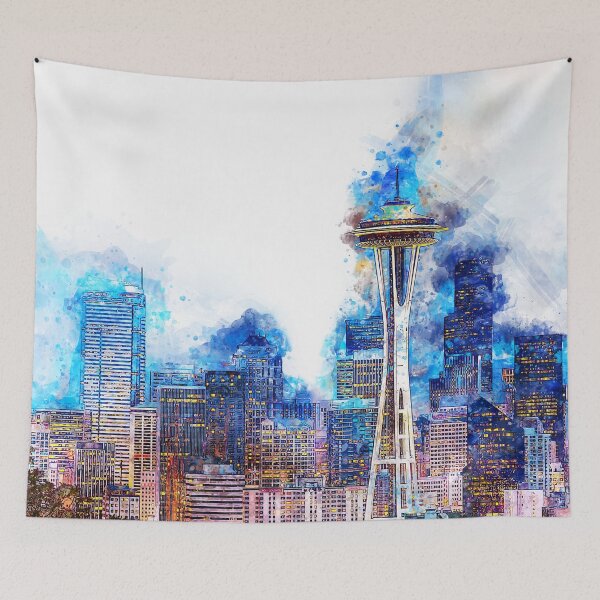 Item preview, Seattle Skyline  designed and sold by AM FineArtPrints.